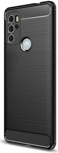 Motorola Moto G60S Hoesje Geborsteld TPU Back Cover Zwart afbeelding 1