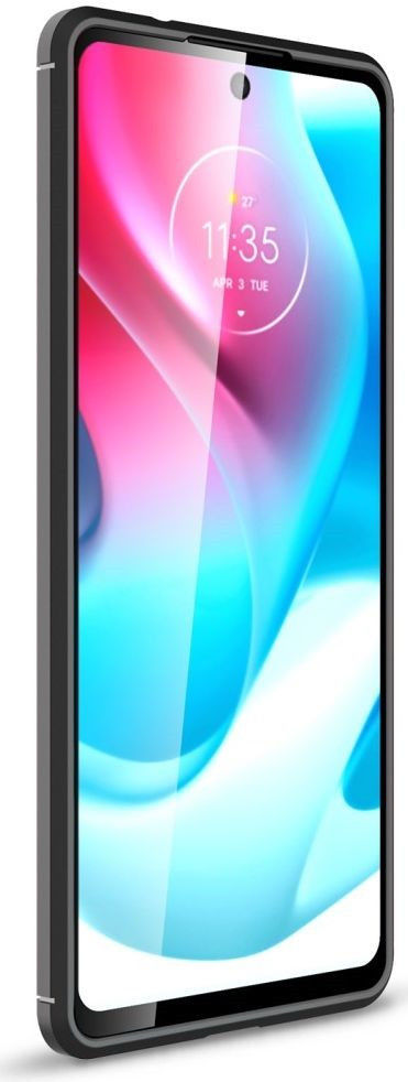 Motorola Moto G60S Hoesje Geborsteld TPU Back Cover Zwart afbeelding 2