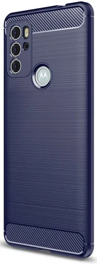 Motorola Moto G60S Hoesje Geborsteld TPU Back Cover Blauw afbeelding 1