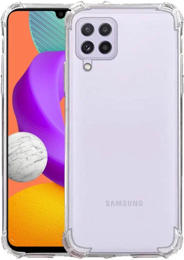 Samsung Galaxy M22 Hoesje Schokbestendig Back Cover Transparant afbeelding 1