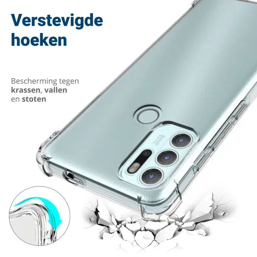 Motorola Moto G60S Hoesje Schokbestendig TPU Back Cover Transparant afbeelding 2