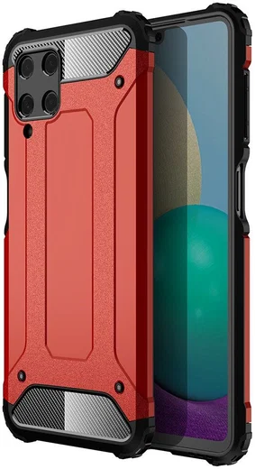 Samsung Galaxy M22/A22 4G Hoesje Shock Proof Back Cover Rood afbeelding 1