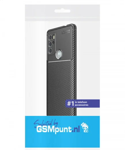 Motorola Moto G60S Hoesje Siliconen Carbon TPU Back Cover  Zwart afbeelding 4
