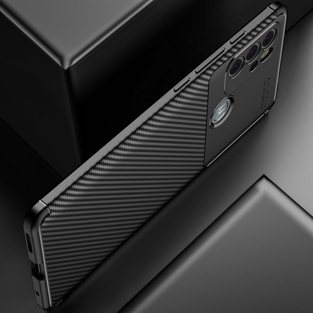 Motorola Moto G60S Hoesje Siliconen Carbon TPU Back Cover  Zwart afbeelding 8