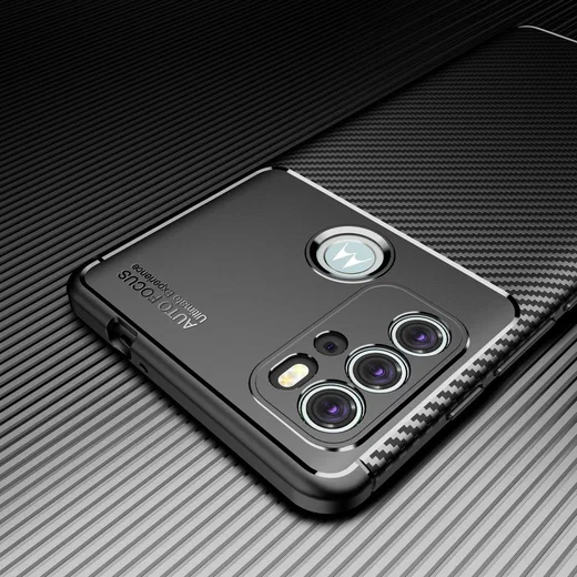 Motorola Moto G60S Hoesje Siliconen Carbon TPU Back Cover  Zwart afbeelding 10