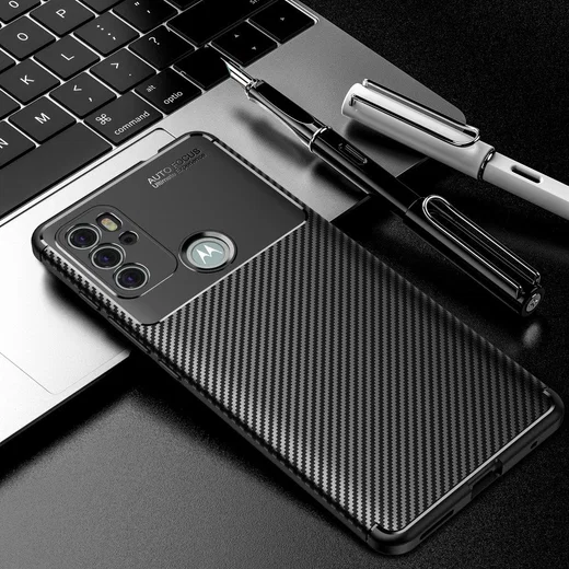 Motorola Moto G60S Hoesje Siliconen Carbon TPU Back Cover  Zwart afbeelding 5