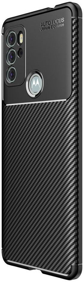 Motorola Moto G60S Hoesje Siliconen Carbon TPU Back Cover  Zwart afbeelding 1