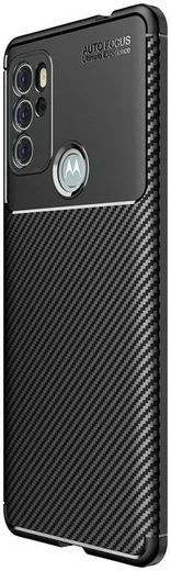 Motorola Moto G60S Hoesje Siliconen Carbon TPU Back Cover  Zwart afbeelding 1