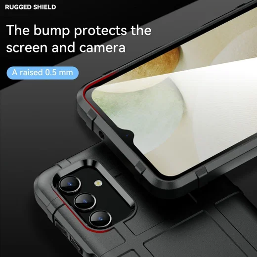 Samsung Galaxy A13 5G/A04s Hoesje Shock Proof Rugged Back Cover Zwart afbeelding 5