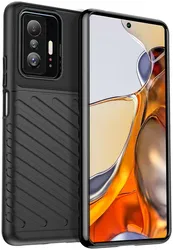 Xiaomi 11T/11T Pro Hoesje TPU Thunder Design Back Cover Zwart afbeelding
