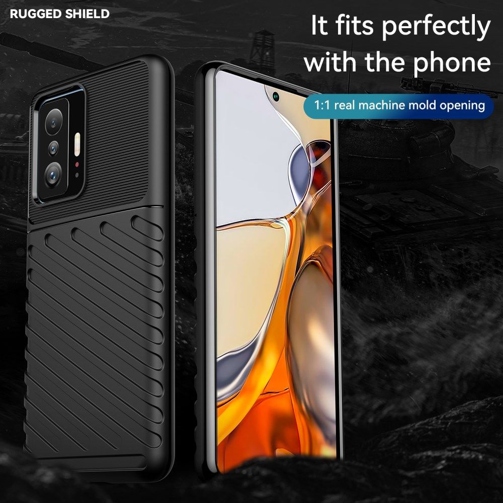Xiaomi 11T/11T Pro Hoesje TPU Thunder Design Back Cover Zwart afbeelding 5
