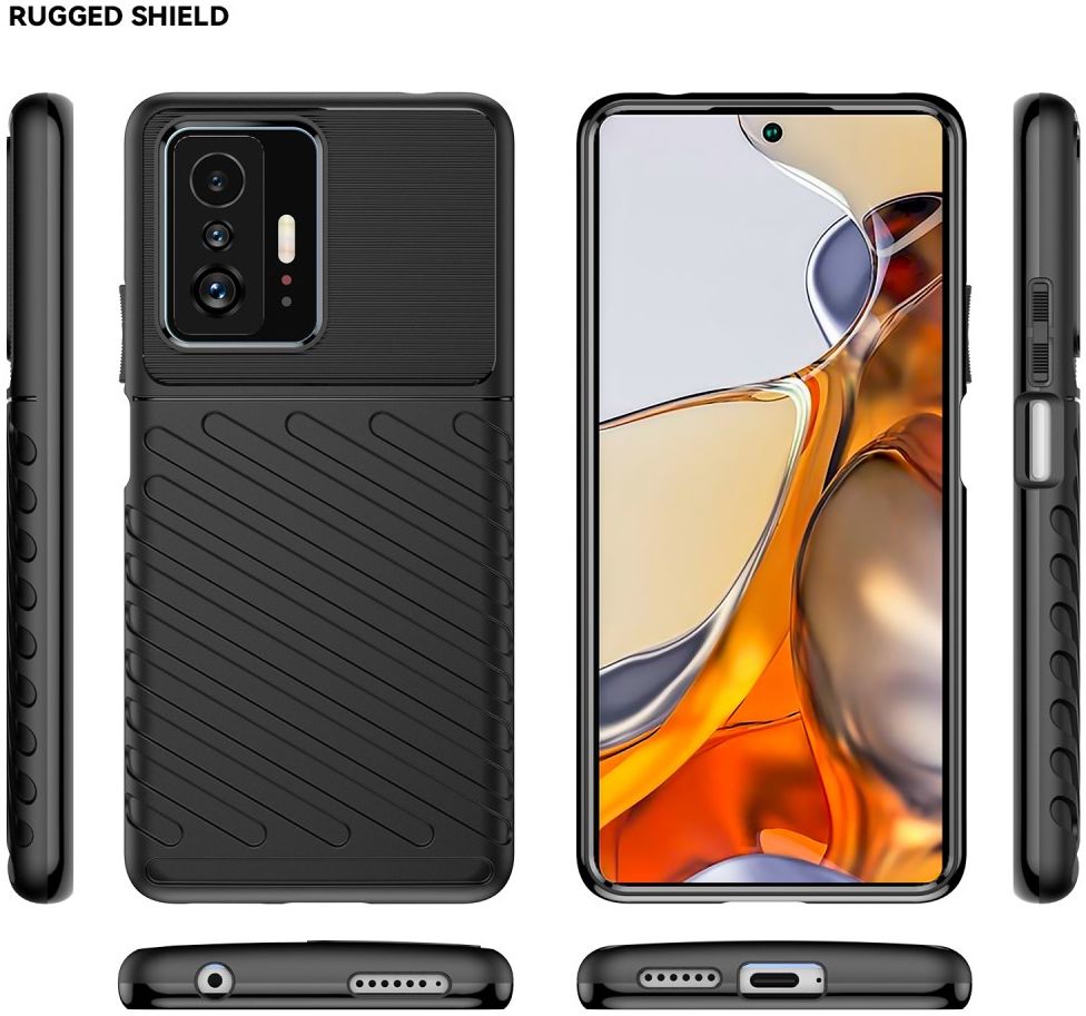 Xiaomi 11T/11T Pro Hoesje TPU Thunder Design Back Cover Zwart afbeelding 9