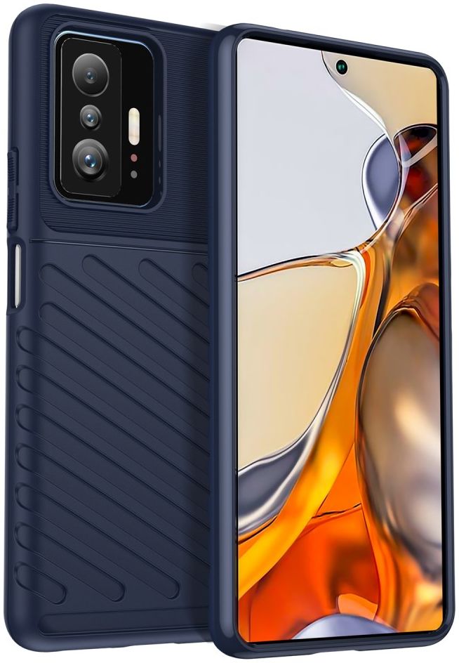 Xiaomi 11T/11T Pro Hoesje TPU Thunder Design Back Cover Blauw afbeelding 1
