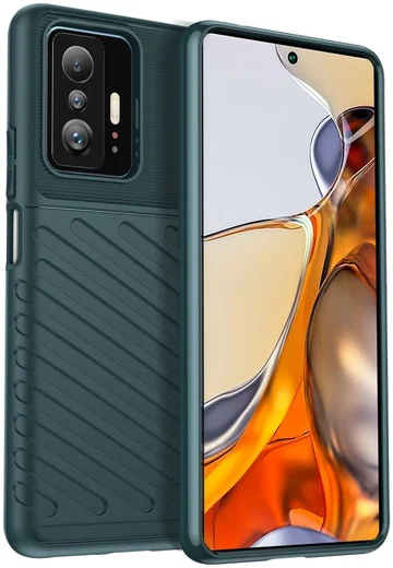 Xiaomi 11T/11T Pro Hoesje TPU Thunder Design Back Cover Groen afbeelding 1