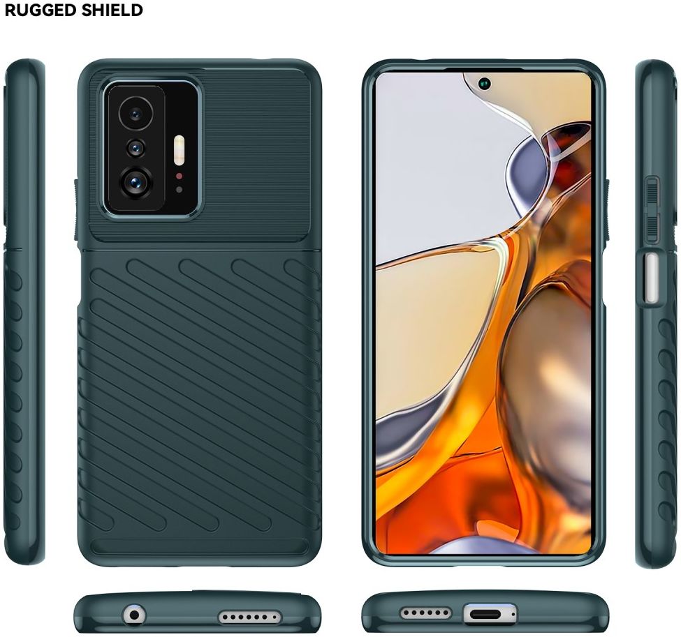 Xiaomi 11T/11T Pro Hoesje TPU Thunder Design Back Cover Groen afbeelding 9