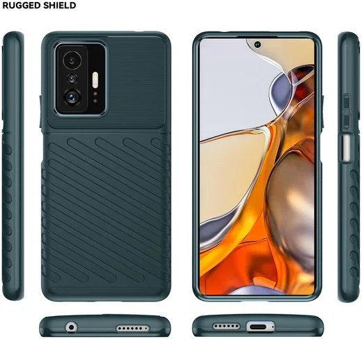 Xiaomi 11T/11T Pro Hoesje TPU Thunder Design Back Cover Groen afbeelding 9