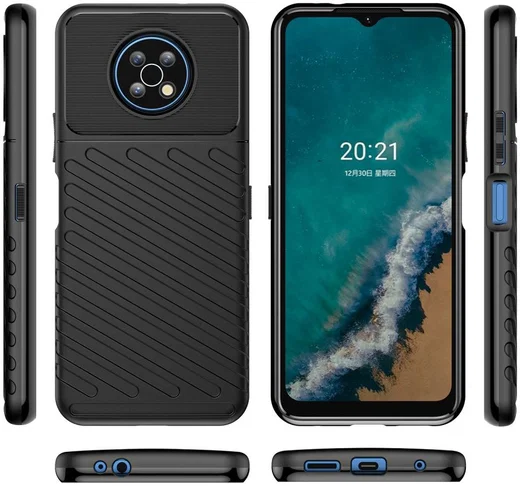 Nokia G50 Hoesje TPU Thunder Design Back Cover Zwart afbeelding 9