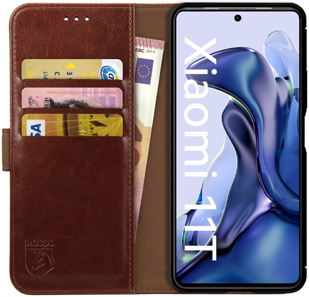 Rosso Element Xiaomi 11T/11T Pro Hoesje Book Cover Wallet Bruin afbeelding 1