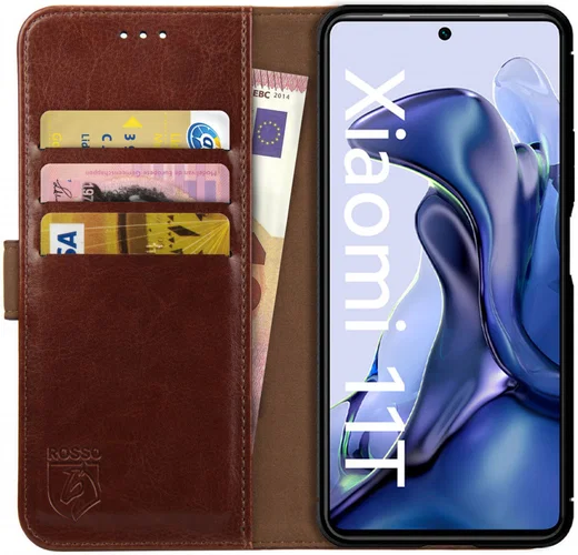 Rosso Element Xiaomi 11T/11T Pro Hoesje Book Cover Wallet Bruin afbeelding 1