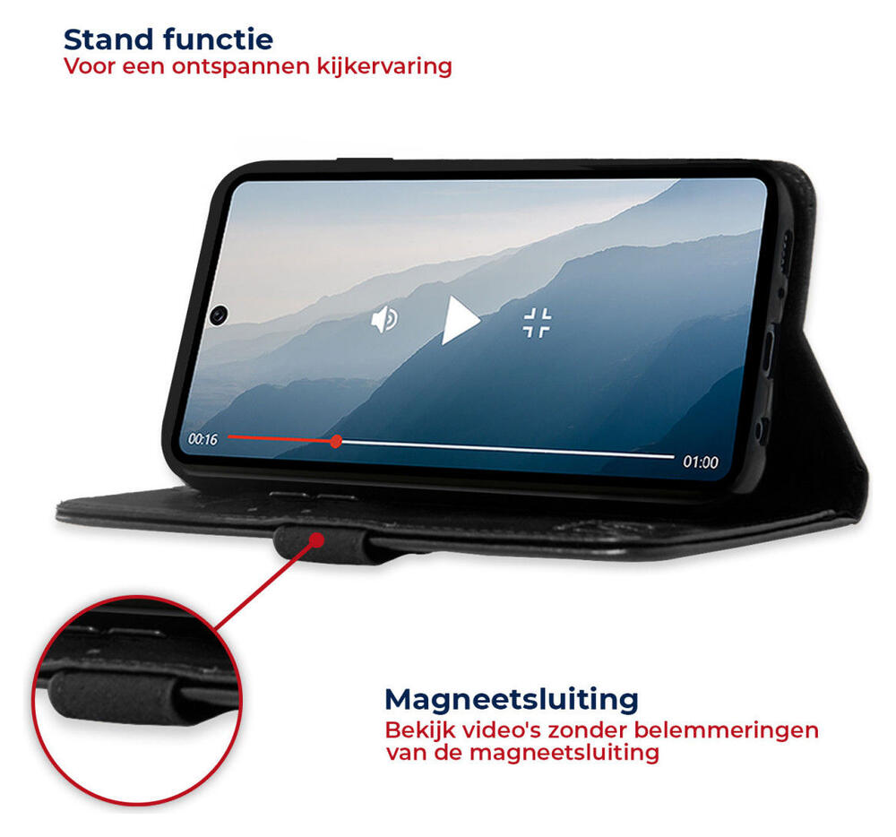 Rosso Element Samsung Galaxy A13 5G/A04s Hoesje Book Cover Zwart afbeelding 4