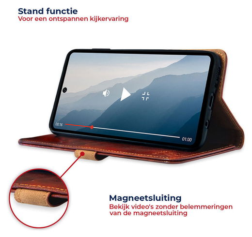 Rosso Element Samsung Galaxy A13 5G/A04s Hoesje Book Cover Bruin afbeelding 4