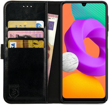 Rosso Element Samsung Galaxy M22/A22 4G Hoesje Book Cover Wallet Zwart