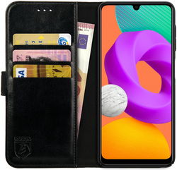 Rosso Element Samsung Galaxy M22/A22 4G Hoesje Book Cover Wallet Zwart afbeelding