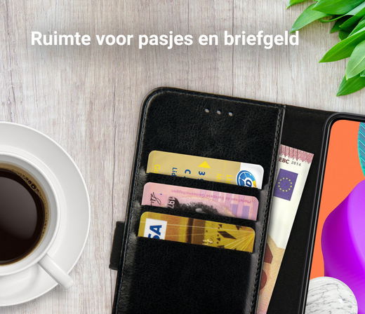 Rosso Element Samsung Galaxy M22/A22 4G Hoesje Book Cover Wallet Zwart afbeelding 5