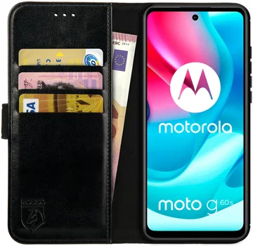Rosso Element Motorola Moto G60S Hoesje Book Cover Wallet Zwart