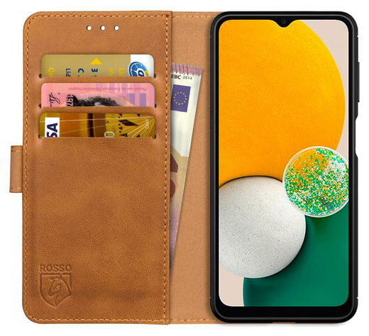 Rosso Element Samsung Galaxy A13 5G/A04s Hoesje Book Cover Lichtbruin afbeelding 1