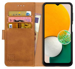 Rosso Element Samsung Galaxy A13 5G/A04s Hoesje Book Cover Lichtbruin afbeelding