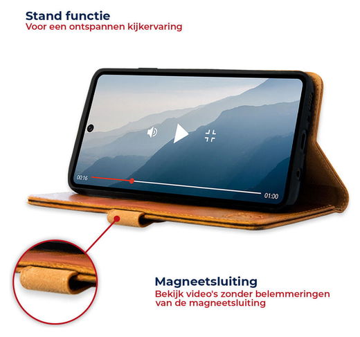 Rosso Element Samsung Galaxy A13 5G/A04s Hoesje Book Cover Lichtbruin afbeelding 2