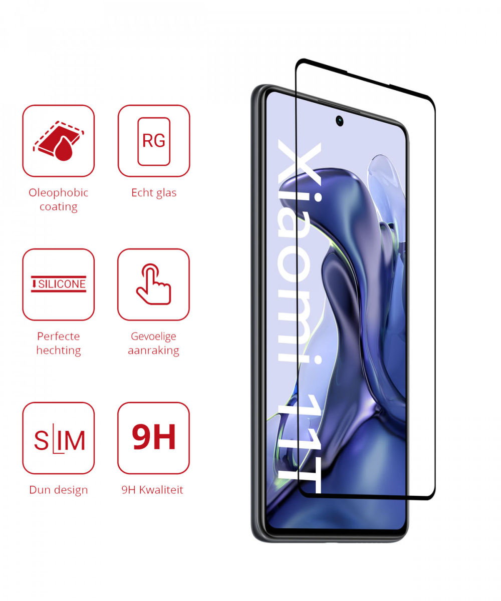 Rosso Xiaomi 11T/11T Pro 9H Tempered Glass Screen Protector afbeelding 2