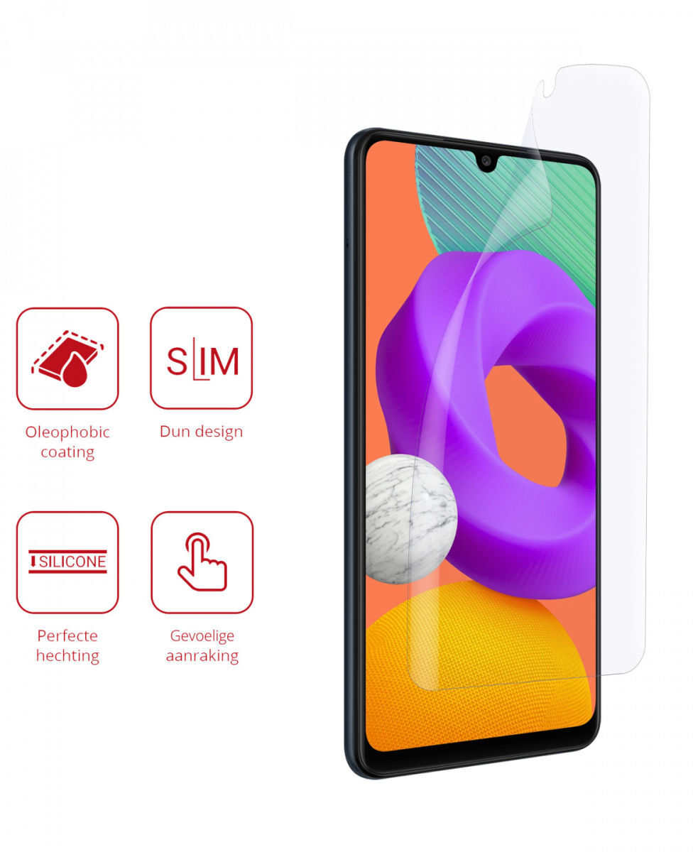 Rosso Samsung Galaxy M22/A22 4G Ultra Clear Screen Protector Duo Pack afbeelding 2