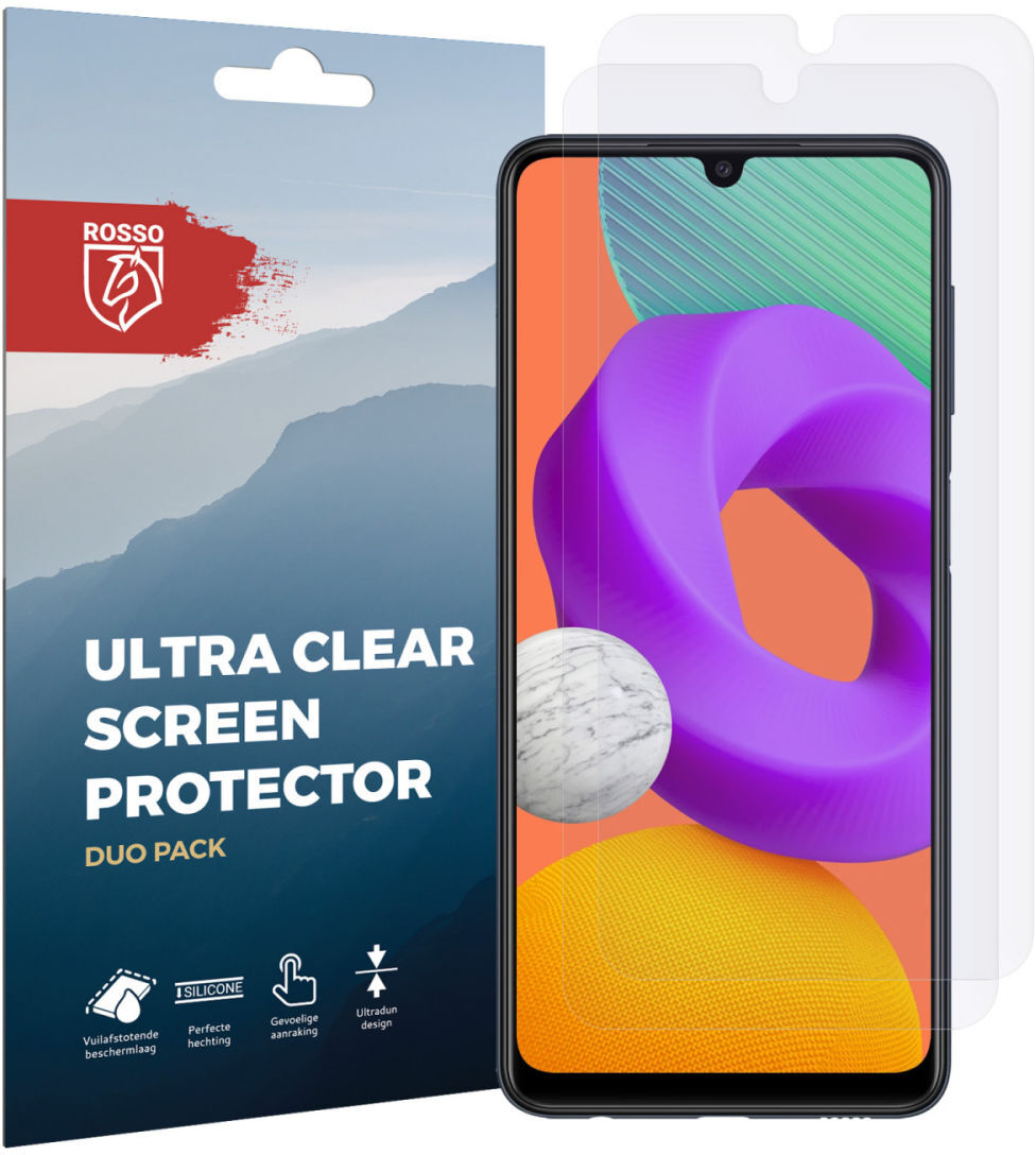 Rosso Samsung Galaxy M22/A22 4G Ultra Clear Screen Protector Duo Pack afbeelding 10