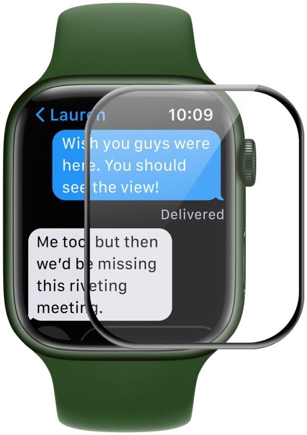 Apple Watch 7 / 8 / 9 45MM Screenprotector - 3D Soft TPU - Zwart afbeelding 1