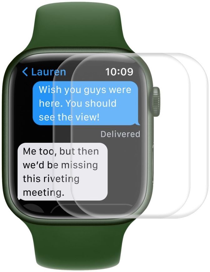Apple Watch 7 / 8 / 9 45MM Screenprotector - 3D Soft TPU - Clear (2-Pack) afbeelding 1
