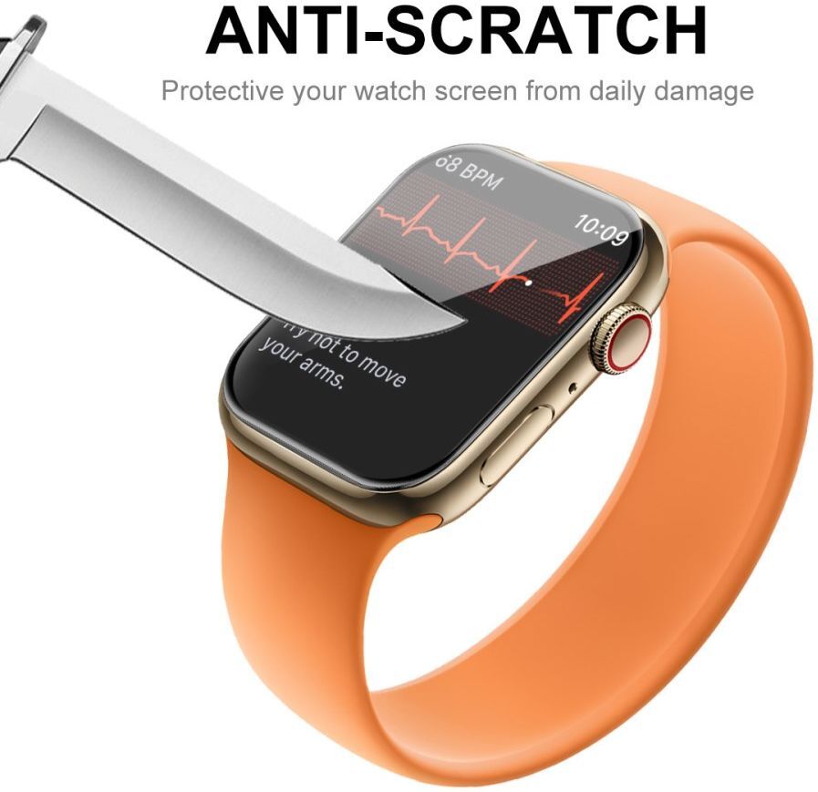 Apple Watch 7 / 8 / 9 45MM Screenprotector - 3D Soft TPU - Clear (2-Pack) afbeelding 4