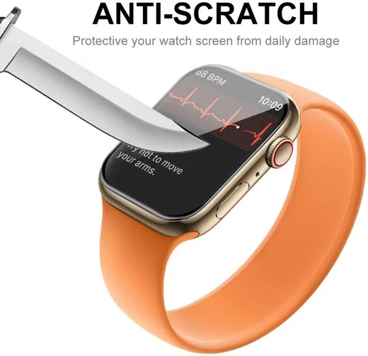 Apple Watch 7 / 8 / 9 45MM Screenprotector - 3D Soft TPU - Clear (2-Pack) afbeelding 4