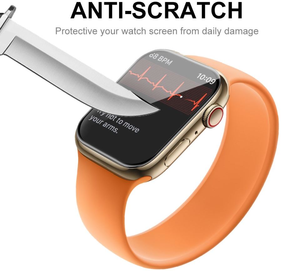 Apple Watch 7/8/9 41MM Screenprotector - 3D Soft TPU - Clear (2-Pack) afbeelding 4