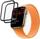 Apple Watch 7 / 8 / 9 45MM Screenprotector - 3D Folie - Zwart (2-Pack) afbeelding 1