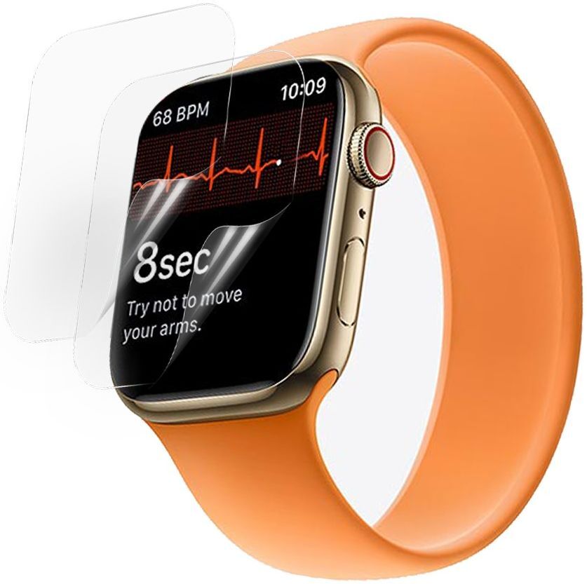 Apple Watch 7 / 8 / 9 45MM Screenprotector - 3D Folie - Clear (2-Pack) afbeelding 1