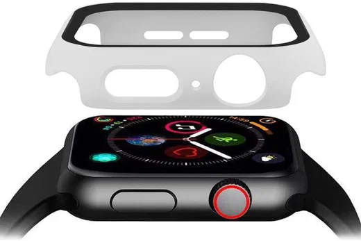 Apple Watch 7/8/9 41MM Hoesje - Hard Plastic Bumper - Tempered Glass - Wit afbeelding 7