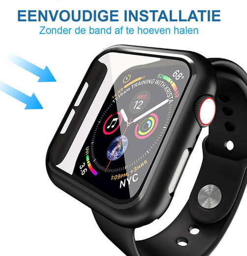 Apple Watch 7/8/9 45MM Hoesje met Tempered Glass - Plastic Bumper - Groen afbeelding 4