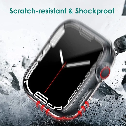 Apple Watch 7/8/9 45MM Case - Full Protect - TPU - Transparant afbeelding 4