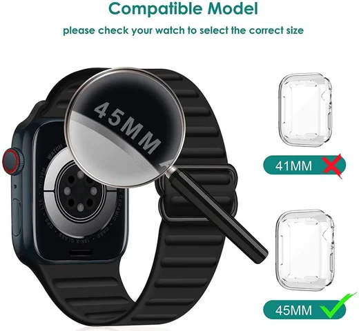 Apple Watch 7/8/9 45MM Case - Full Protect - TPU - Transparant afbeelding 7