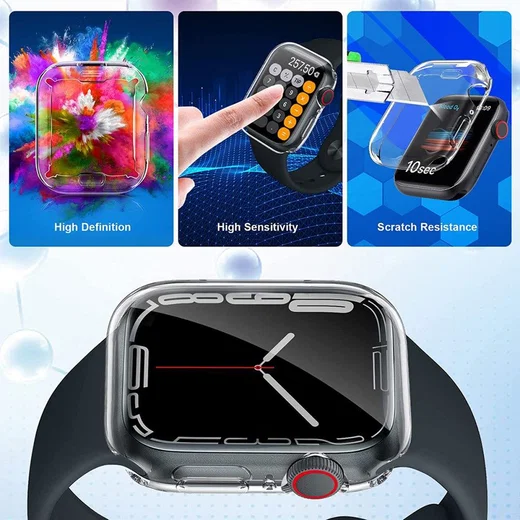 Apple Watch 7/8/9 45MM Case - Full Protect - TPU - Transparant afbeelding 8