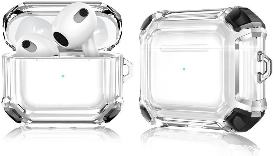Apple AirPods 3 Hoesje TPU Case Transparant / Zwart afbeelding 1