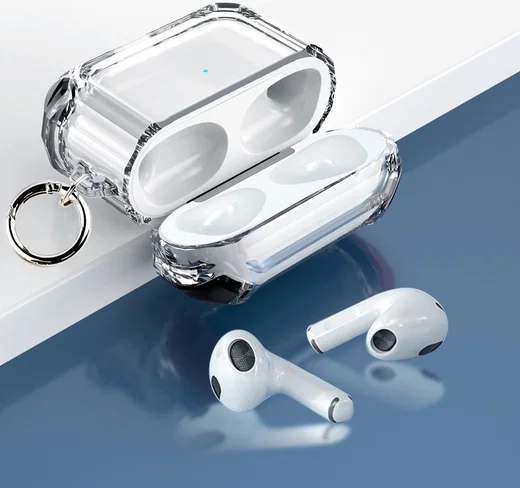 Apple AirPods 3 Hoesje TPU Case Transparant / Zwart afbeelding 4