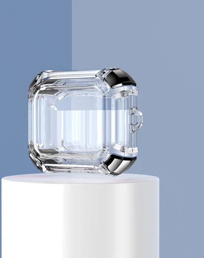Apple AirPods 3 Hoesje TPU Case Transparant / Zwart afbeelding 6
